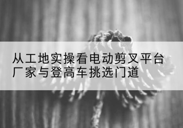 叶城电动剪叉升降平台厂家-从工地实操看电动剪叉平台厂家与登高车挑选门道